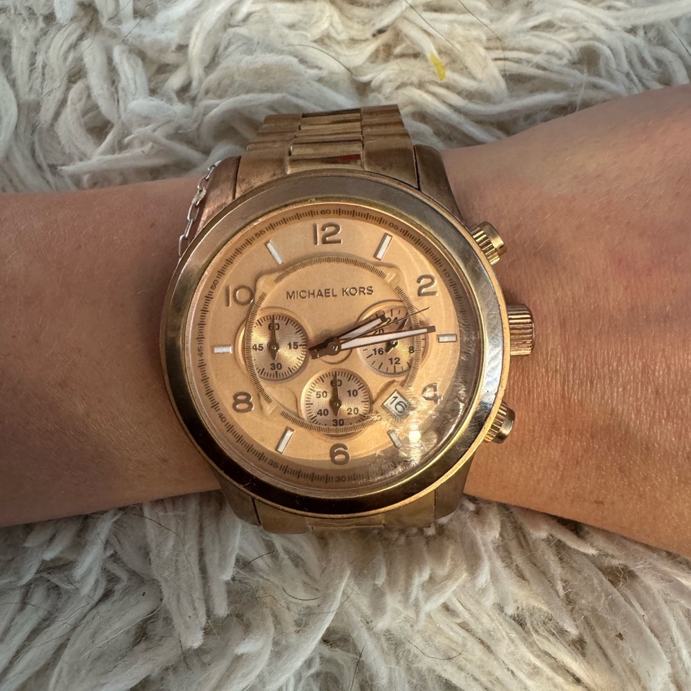Michael Kors Rose Gold-Tone Chronograph Watch